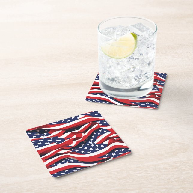 Patriotiska Pappra Underlägg Papper Kvadrat (Insitu)