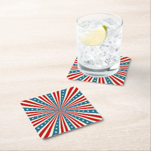 Patriotiska Pappra Underlägg Papper Kvadrat