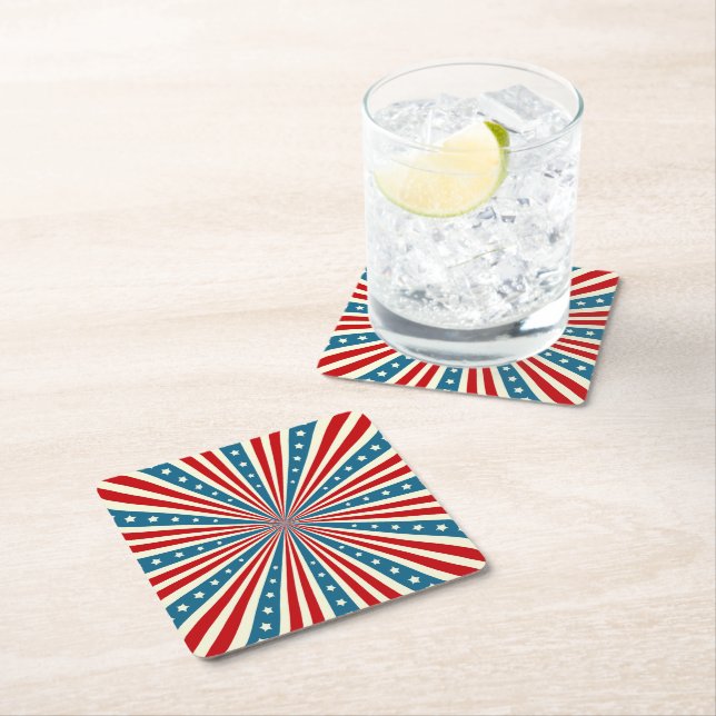 Patriotiska Pappra Underlägg Papper Kvadrat (Insitu)