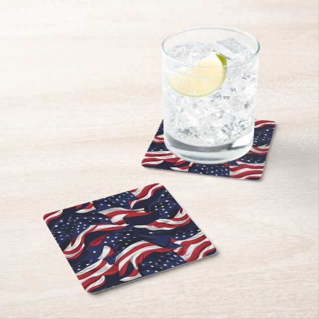 Patriotiska Pappra Underlägg Papper Kvadrat (Insitu)
