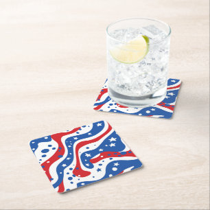 Patriotiska Pappra Underlägg Papper Kvadrat