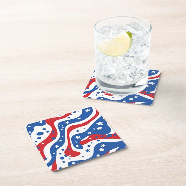 Patriotiska Pappra Underlägg Papper Kvadrat (Insitu)
