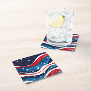 Patriotiska Pappra Underlägg Papper Kvadrat