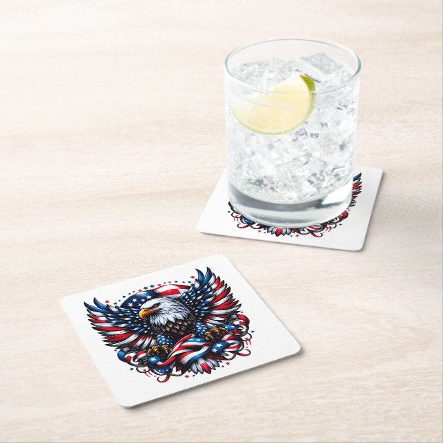 Patriotiska Pappra Underlägg Papper Kvadrat (Insitu)