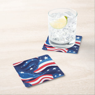 Patriotiska Pappra Underlägg Papper Kvadrat