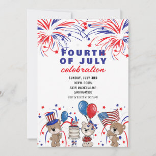 Patriotiska päron 4:e juli-inbjudan spara datumet
