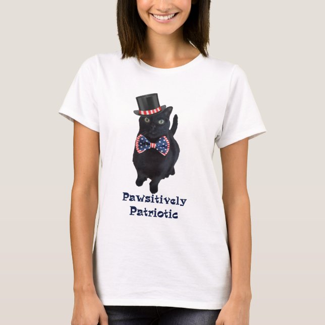 Patriotiska Pawsitively T Shirt (Framsida)