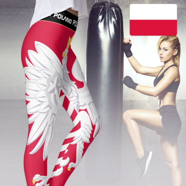 Patriotiska Polen-lag, polska Flagga mode Leggings (Skapare uppladdad)