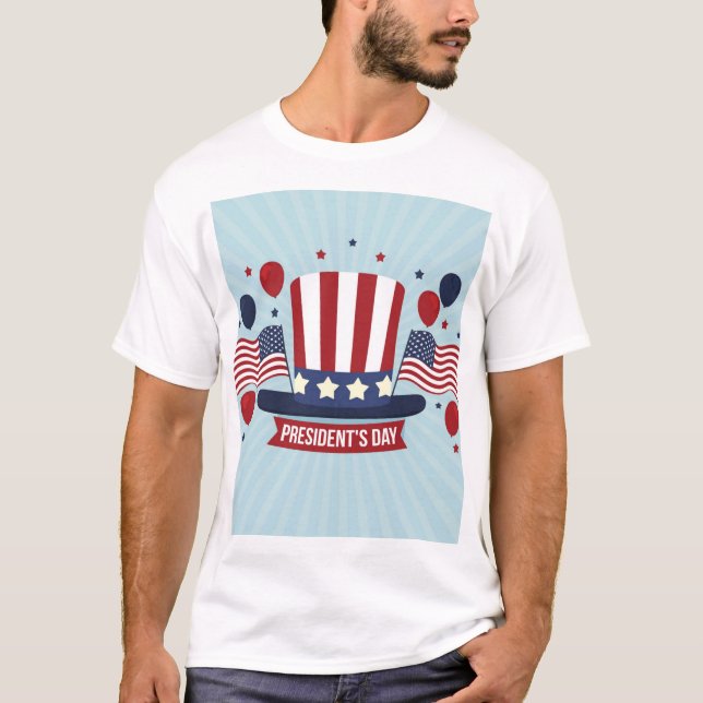 Patriotiska presidenter Dag T-Shirt Design (Framsida)