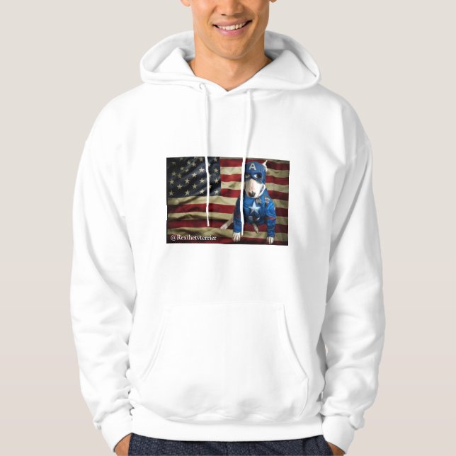 Patriotiska Rex TVterrieren Hoodie (Framsida)