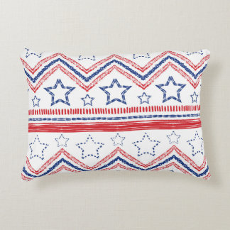 Patriotiska röda blå stammar, amerikanska symboler prydnadskudde