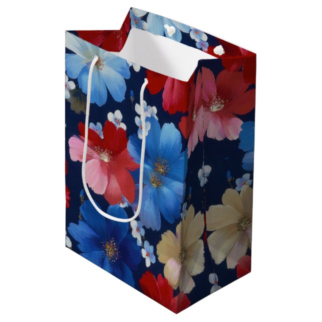 Patriotiska Röda Blå Vita Blommiga (3) (Framsidan Vinklad)