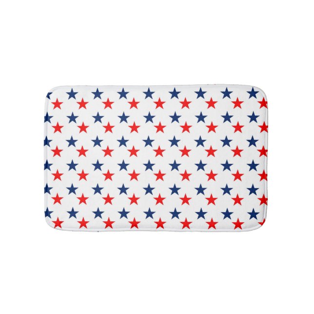 Patriotiska röda och blåttstjärnor badrumsmatta (Framsidan)
