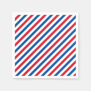 Patriotiska röda vit- och blåttrandar pappersservett