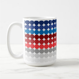 PATRIOTISKA RÖDA VITA BLÅA GRÅA CIRKLAR KAFFEMUGG