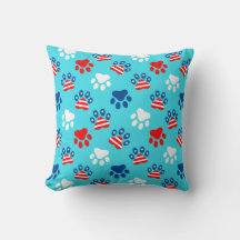 Patriotiska röda vita och blå hundfötter mönster