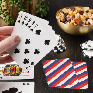 Patriotiska röda vita och blå randiga casinokort
