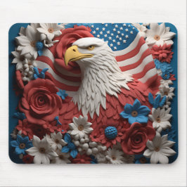 PATRIOTISKA RÖTT VITT BLÅTT AMERIKANSKA ÖRN MUSMATTA
