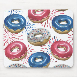 PATRIOTISKA RÖTT VITT BLÅTT DONUTER MUSMATTA