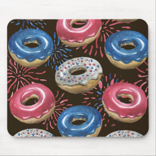 PATRIOTISKA RÖTT VITT BLÅTT DONUTER MUSMATTA