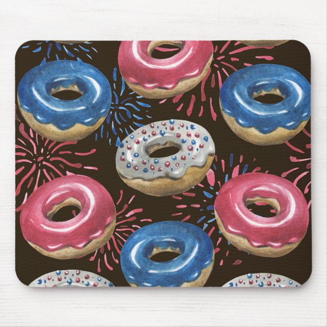 PATRIOTISKA RÖTT VITT BLÅTT DONUTER MUSMATTA (Framsidan)
