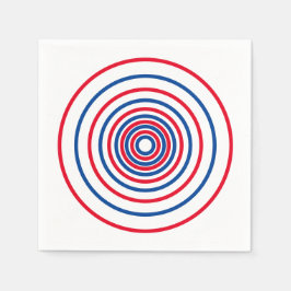 Patriotiska rött vitt blått kretsar rand helgdag pappersservett