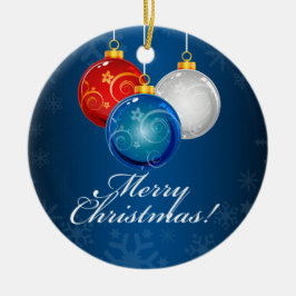 Patriotiska Rött vitt blått prydnadsföremål God ju Julgransprydnad Keramik