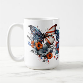 PATRIOTISKA RÖTT VITT BLÅTT SMÖNSTER KAFFEMUGG