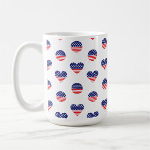 PATRIOTISKA RÖTT VITT BLÅTT STARS & RAND KAFFEMUGG