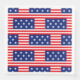 PATRIOTISKA RÖTT VITT BLÅTT STARS & RAND PAPPERSSERVETT