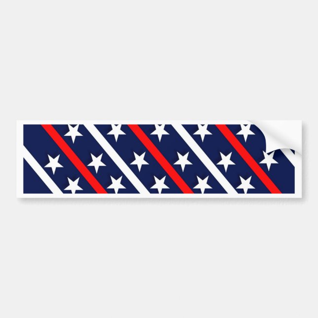 patriotiska rött vitt blått stjärnor bildekal (Framsidan)