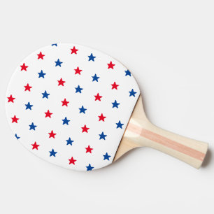 Patriotiska rött vitt blått stjärnor mönster 4 pingisracket