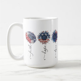 PATRIOTISKA RÖTT VITT BLÅTT SUNFLÖDEN KAFFEMUGG