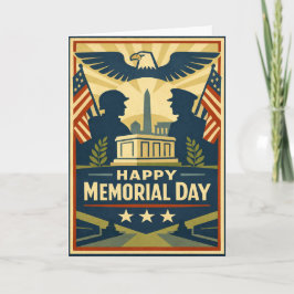 Patriotiska silhuetter minnesdag kort