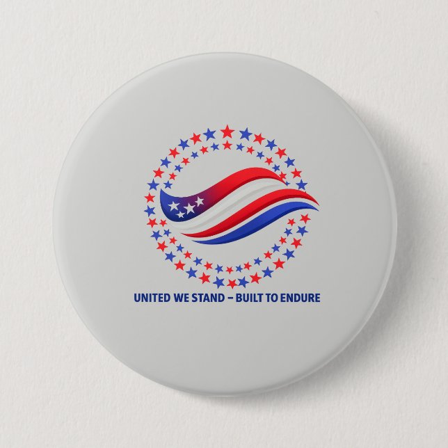 Patriotiska självständighetsdagsplagg USA Stjärnor Knapp (Framsida)