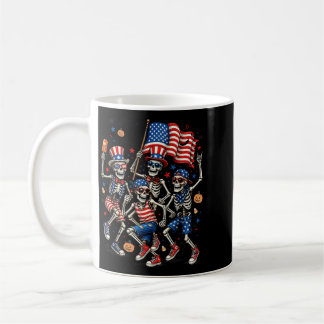 Patriotiska skelett Halloween kuslig rolig present Kaffemugg