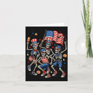 Patriotiska skelett Halloween kuslig rolig present Kort