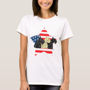 Patriotiska skotska Terriers Tee Shirt