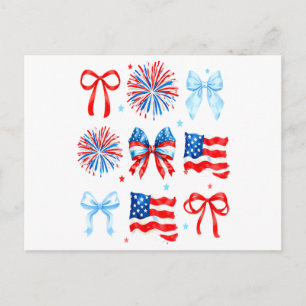 Patriotiska slingor och flaggor fjärde juli vykort