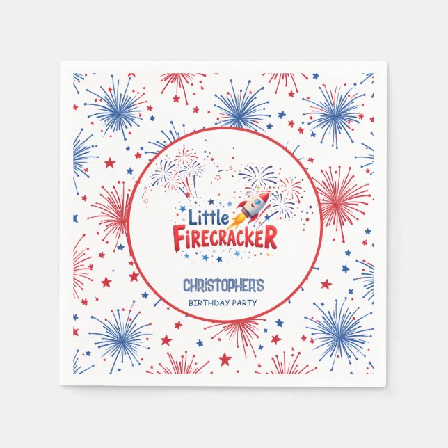 Patriotiska Smällkarpsbarns Födelsedag Pappersservett (Framsidan)