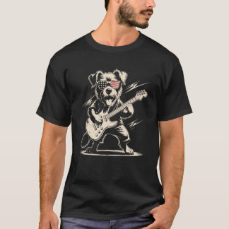 Patriotiska solglasögon amerikansk flagga hund spe t shirt