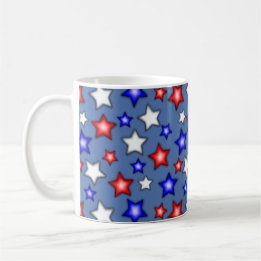 Patriotiska stjärnor - Blå kaffemugg