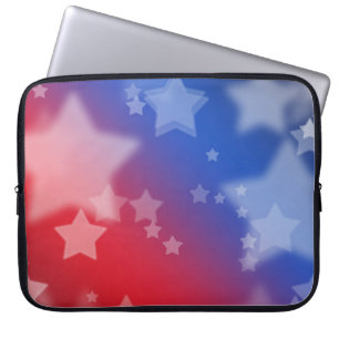 Patriotiska stjärnor datorskärmshölje laptop fodral
