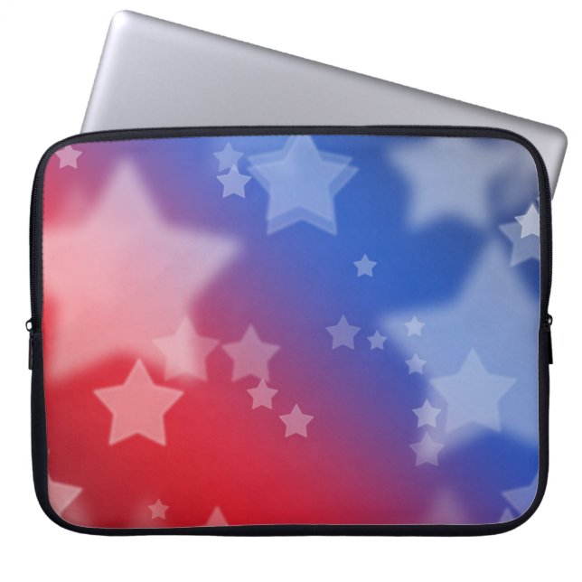 Patriotiska stjärnor datorskärmshölje laptop fodral (Framsidan)