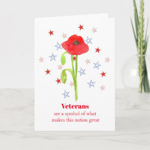 Patriotiska stjärnor för lycklig blomma för kort