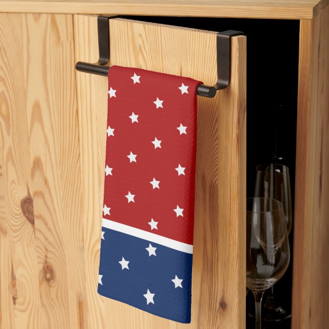 Patriotiska stjärnor kökshandduk (Thirds Fold)