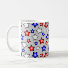Patriotiska stjärnor - Ljusgrå kaffemugg