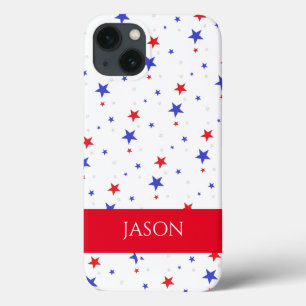 Patriotiska stjärnor och initial cell iPhone fodra