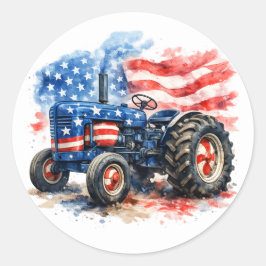 Patriotiska stjärnor och ränder-traktor runt klistermärke