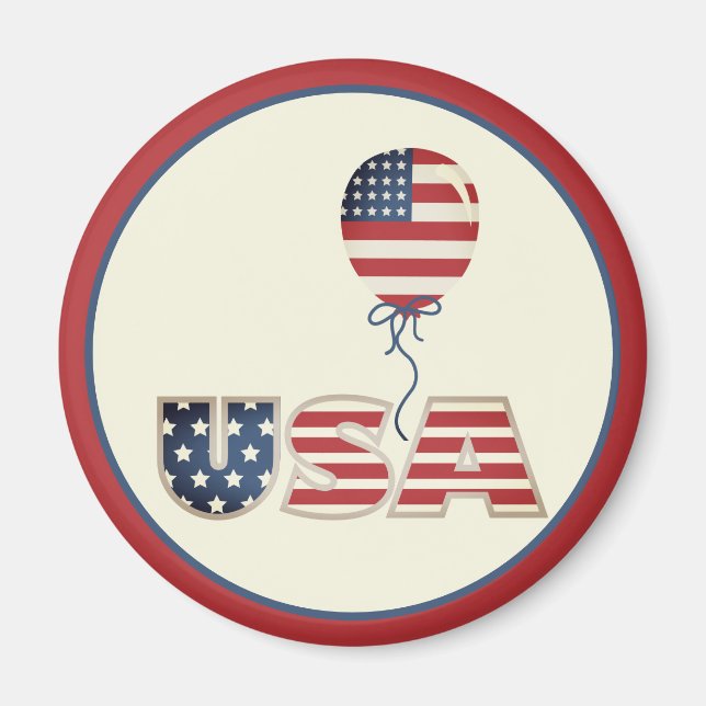 Patriotiska stjärnor och ränder USA  Magnet (Framsidan)